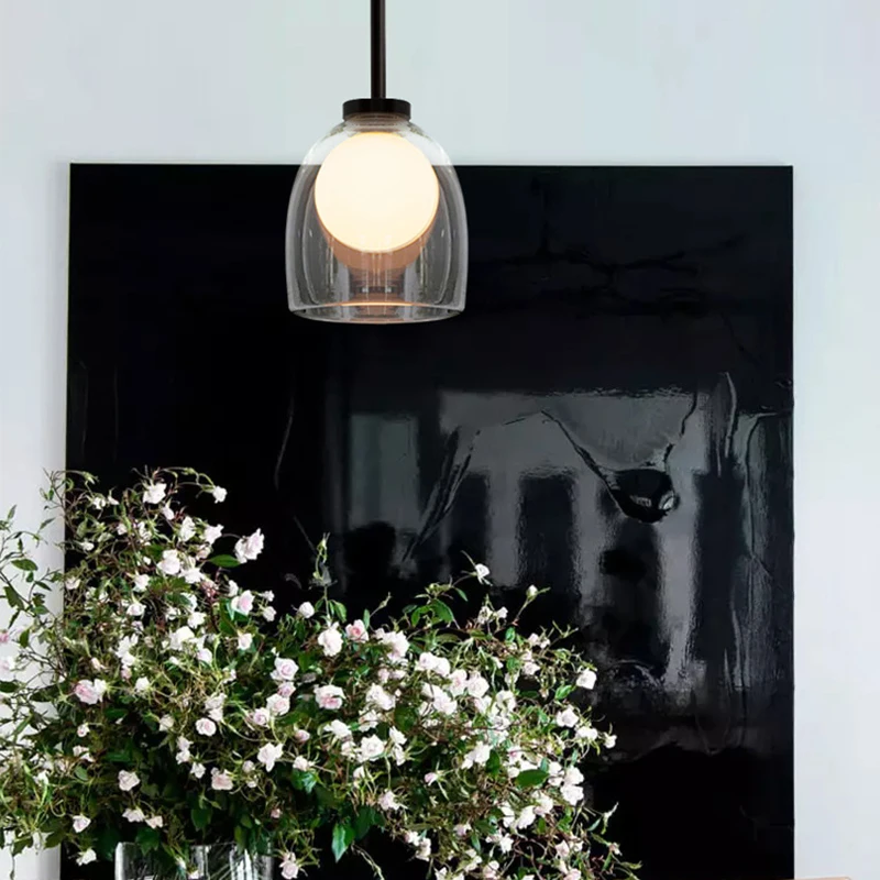 

Modern LED Glass Pendant Lights Nordic Minimalist Bedside Lamp Creative Restaurant Coffee Shop Lamp Home Lighting Light Fixture