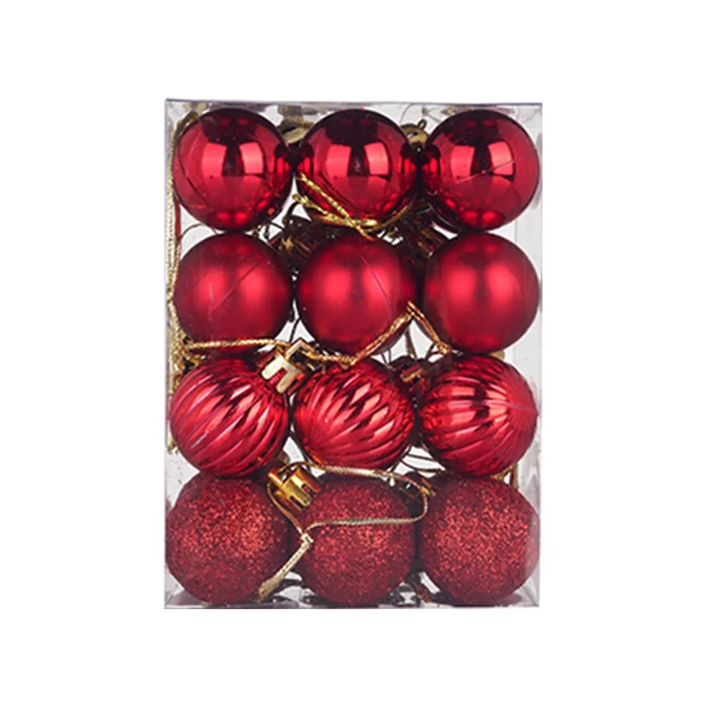 24 шт. 30 мм рождественские висячие украшения Xmas Tree Изысканный пластиковый полый