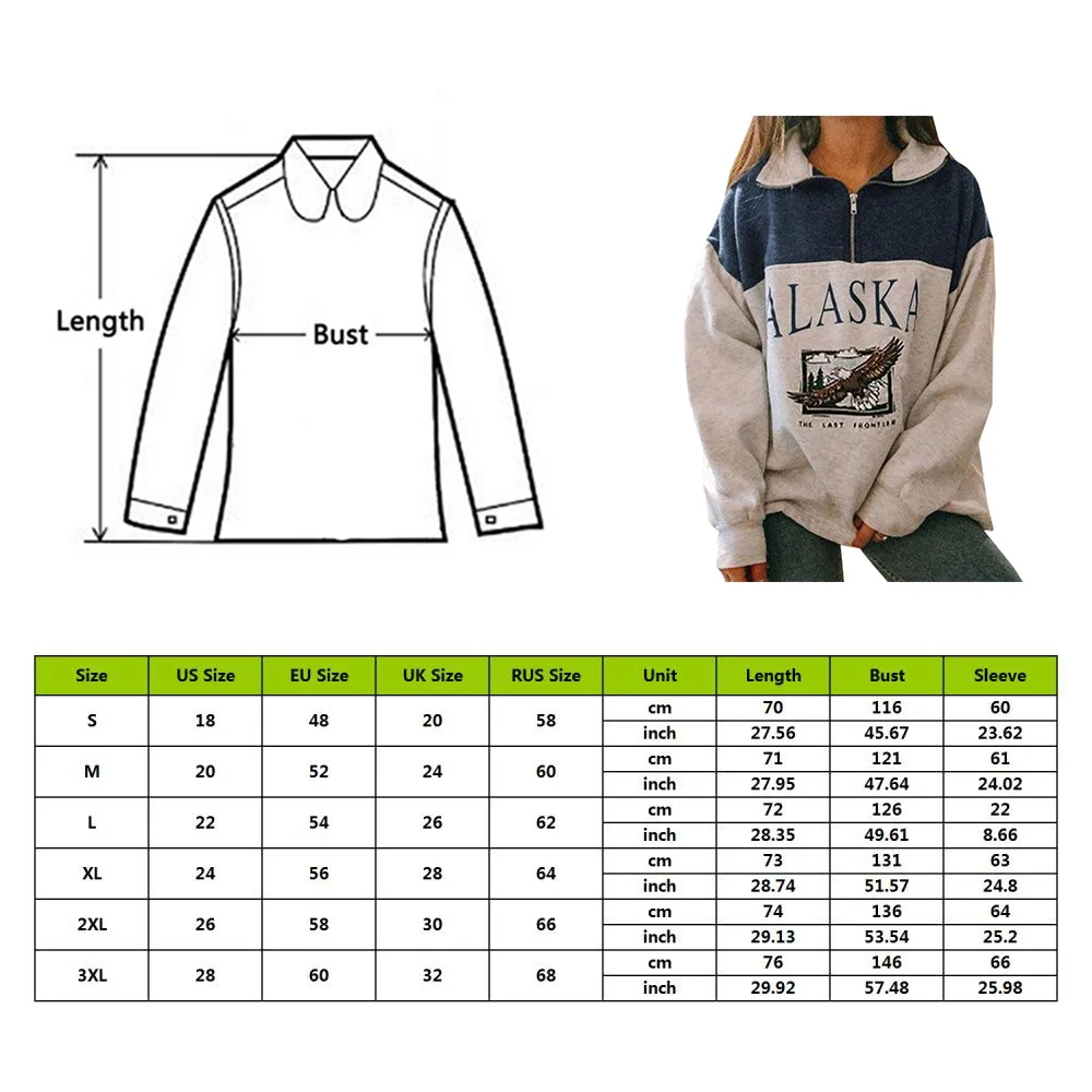 

Fashion Hoodies Women's Stand Collar Half Zipper Letter Printing Long Sleeve Sweatshirts Vintage Casual Loose Sweatshirt