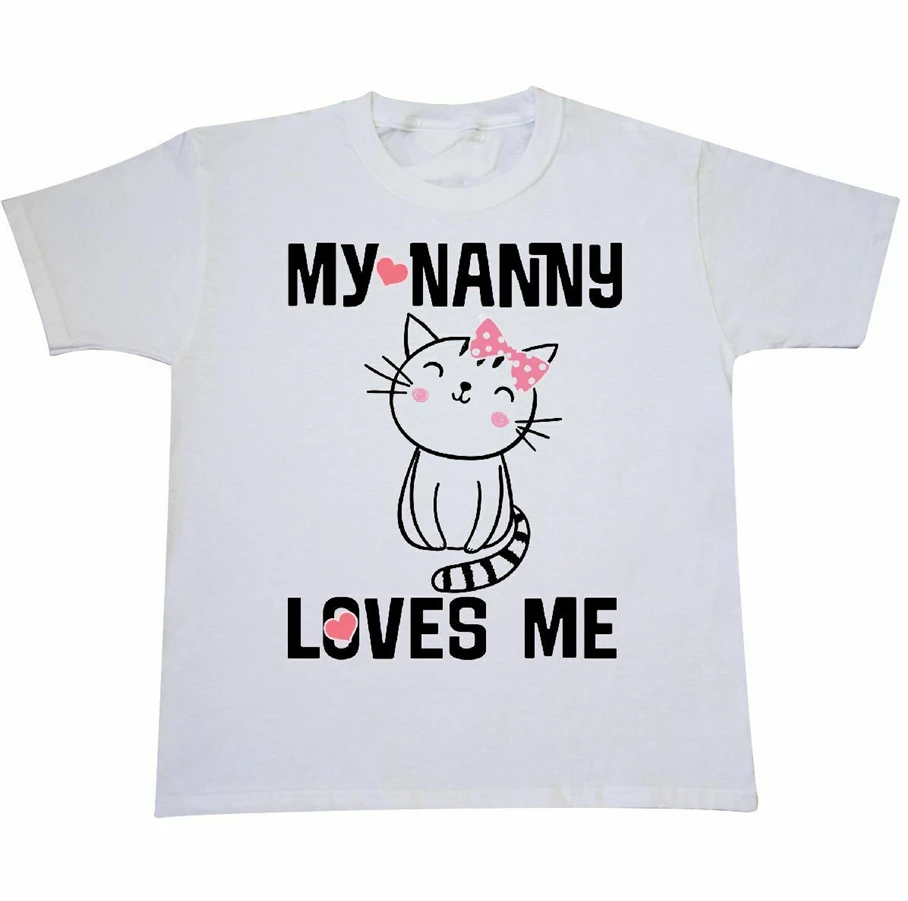 Inktastic/подарок для девочек Моя няня любит меня Молодежная Футболка одежда с милым