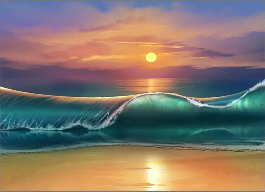 

Custom photo wallpaper 3d mural wallpaper for walls 3d Beautiful seaside landscape waves sunset background wall paper home decor