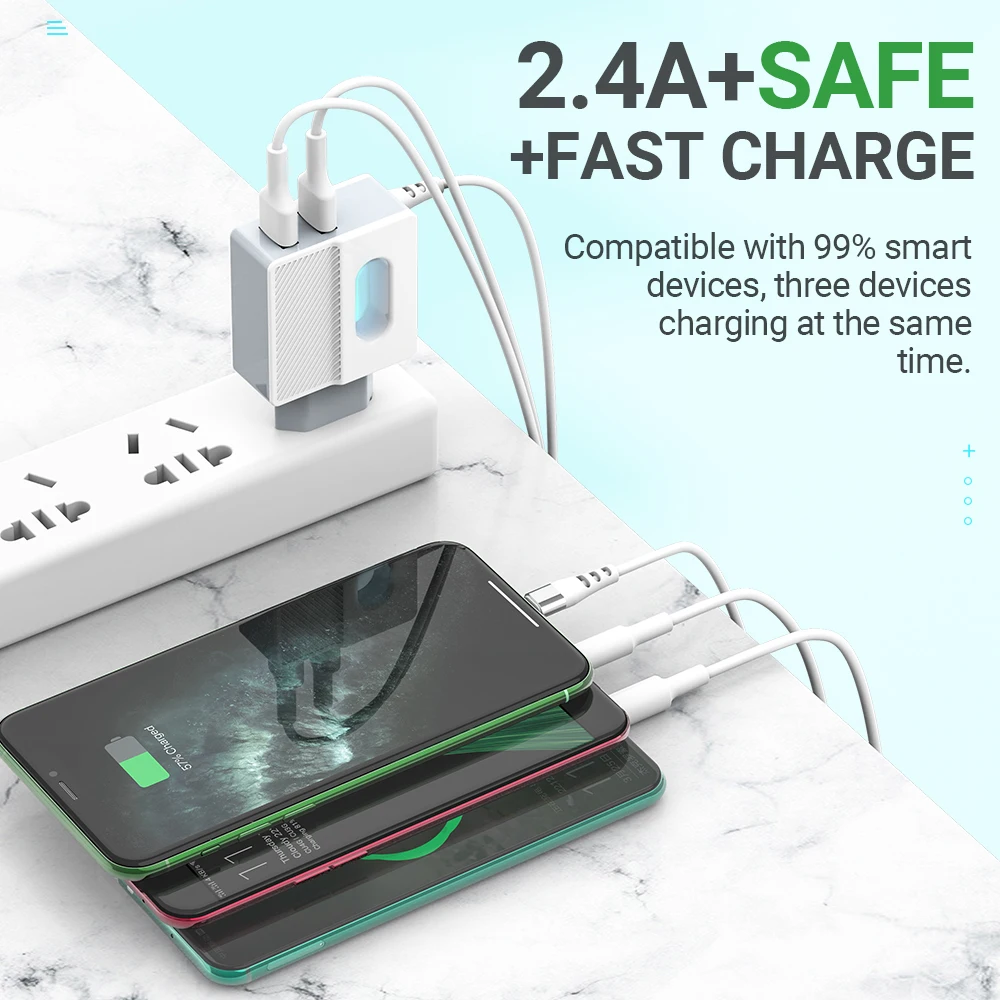 

hoco wall charger dual port built in cable for Lightning Type C micro usb EU charging phone adapter for iPhone Samsung Xiaomi