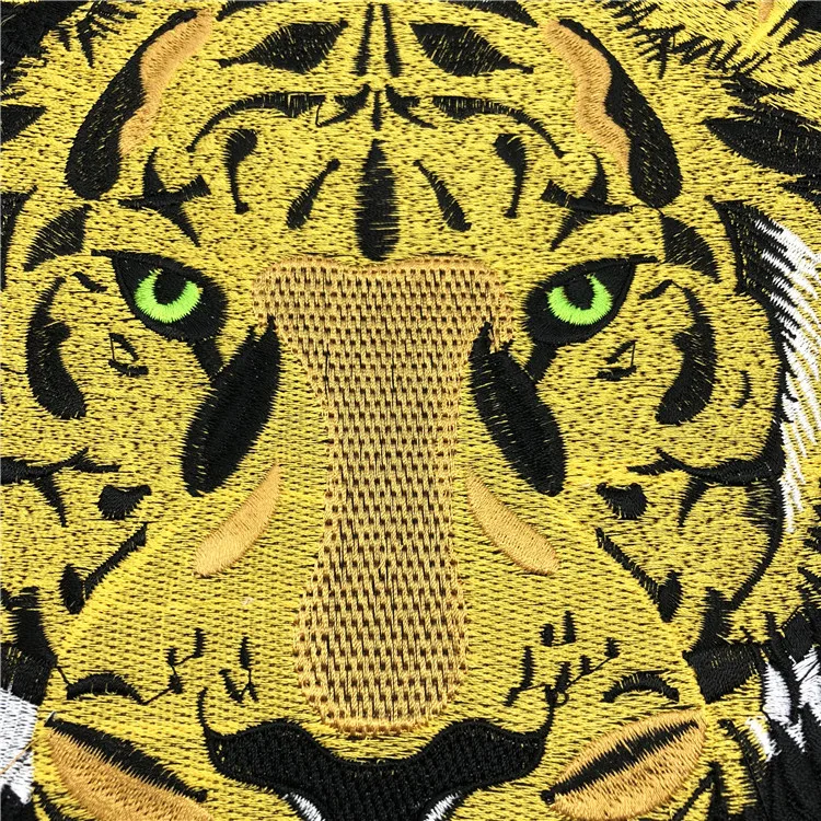 25*25cm big yellow tiger head embroidery patch applique with adhesive for clothes jacket T-shirt decoration DIY | Дом и сад