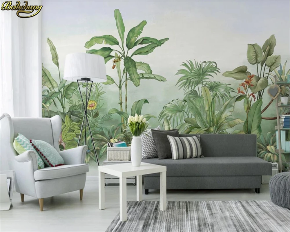 

beibehang Custom wallpaper mural hand painted plant banana tree western painting tv background wall papel de parede 3d wallpaper