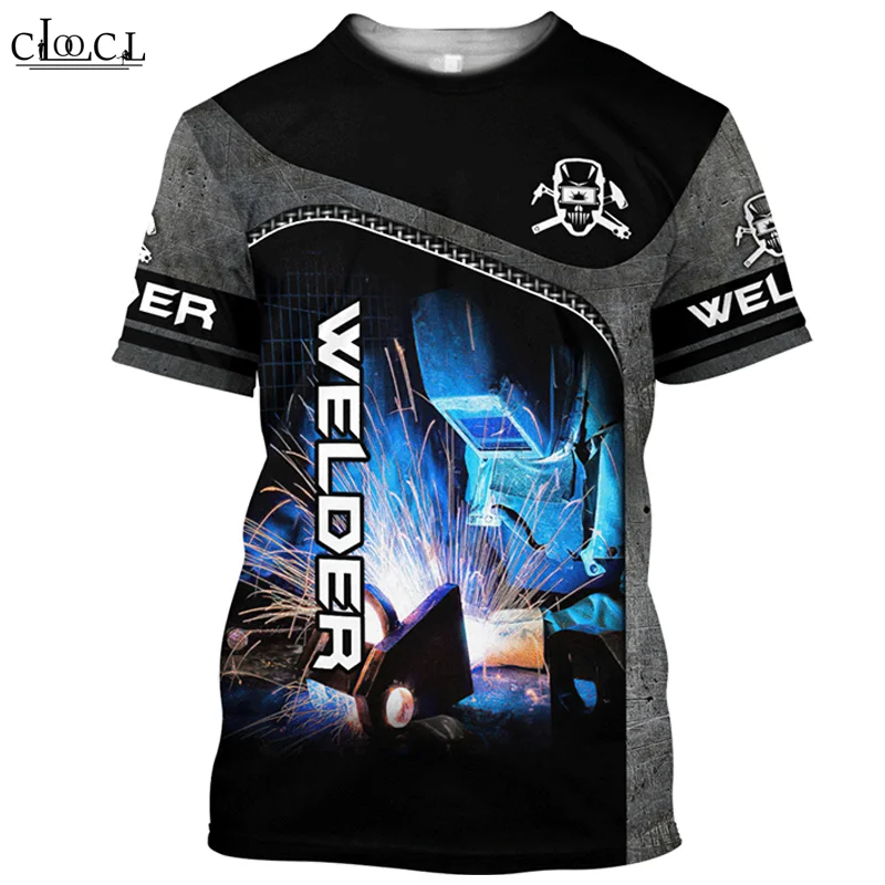 Футболка HX Welder для мужчин и женщин повседневный топ с коротким рукавом 3D-принтом
