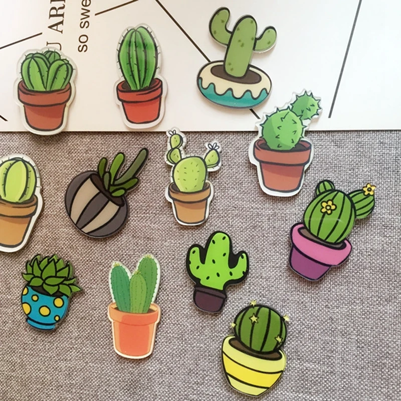 Милый кактус магниты на холодильник маленький суккулент растение украшения