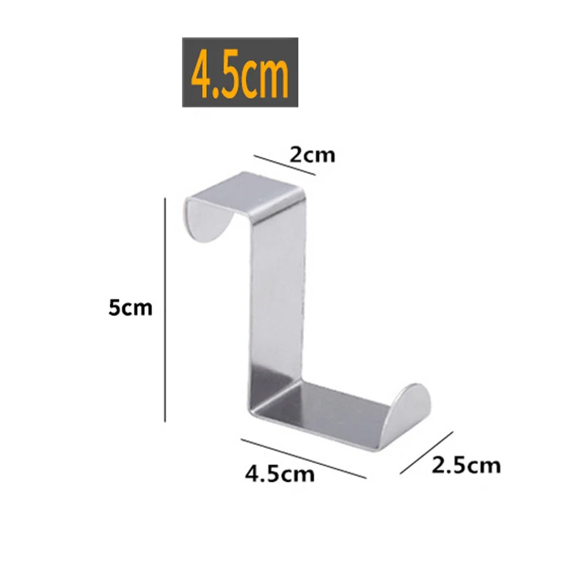 

1pc Home Kitchen Door Stainless Steel Hooks Self Holder Hanger Hang Coat Hooks Drawer Cabinet Towel Clothes Pothook Door Hooks