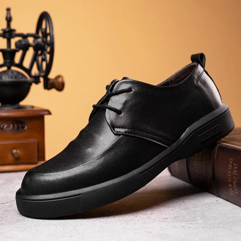 

Mens Leather Dress Shoes Oxfords Business Office Pointed Black Color Lace-Up Men's Formal Shoes Wedding shoes