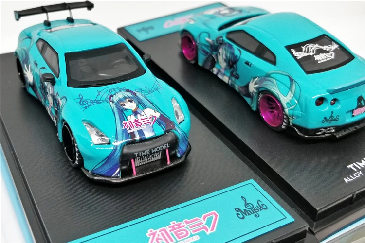 Модель времени 1/64 Nissan Skyline GT-R R35 японская Гора Фудзи сакула Хацунэ Мику литья под давлением модель автомобиля