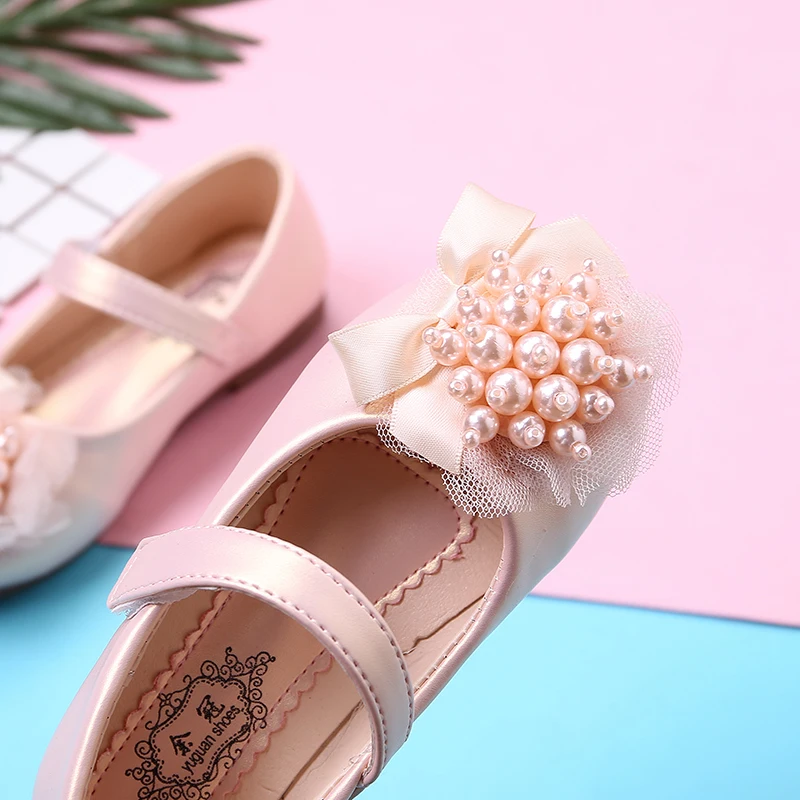 Детская обувь 2019 детская кожаная для маленьких девочек Обувь с Стразы бусины на