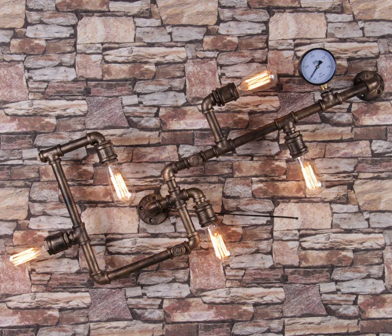 Винтажный промышленный ветрозащитный лампа в стиле стимпанк настенный