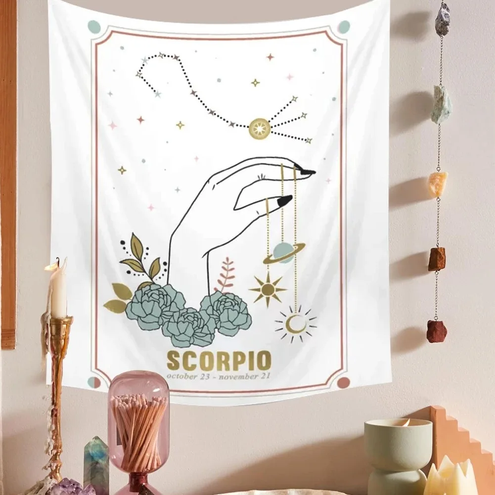 

Nordic Home Decor Wall Tapestry Psychedelic Hand Sun Moon Decorative Tapestry Living Room Bedroom Wall Mandala Ouija Boho Cloth