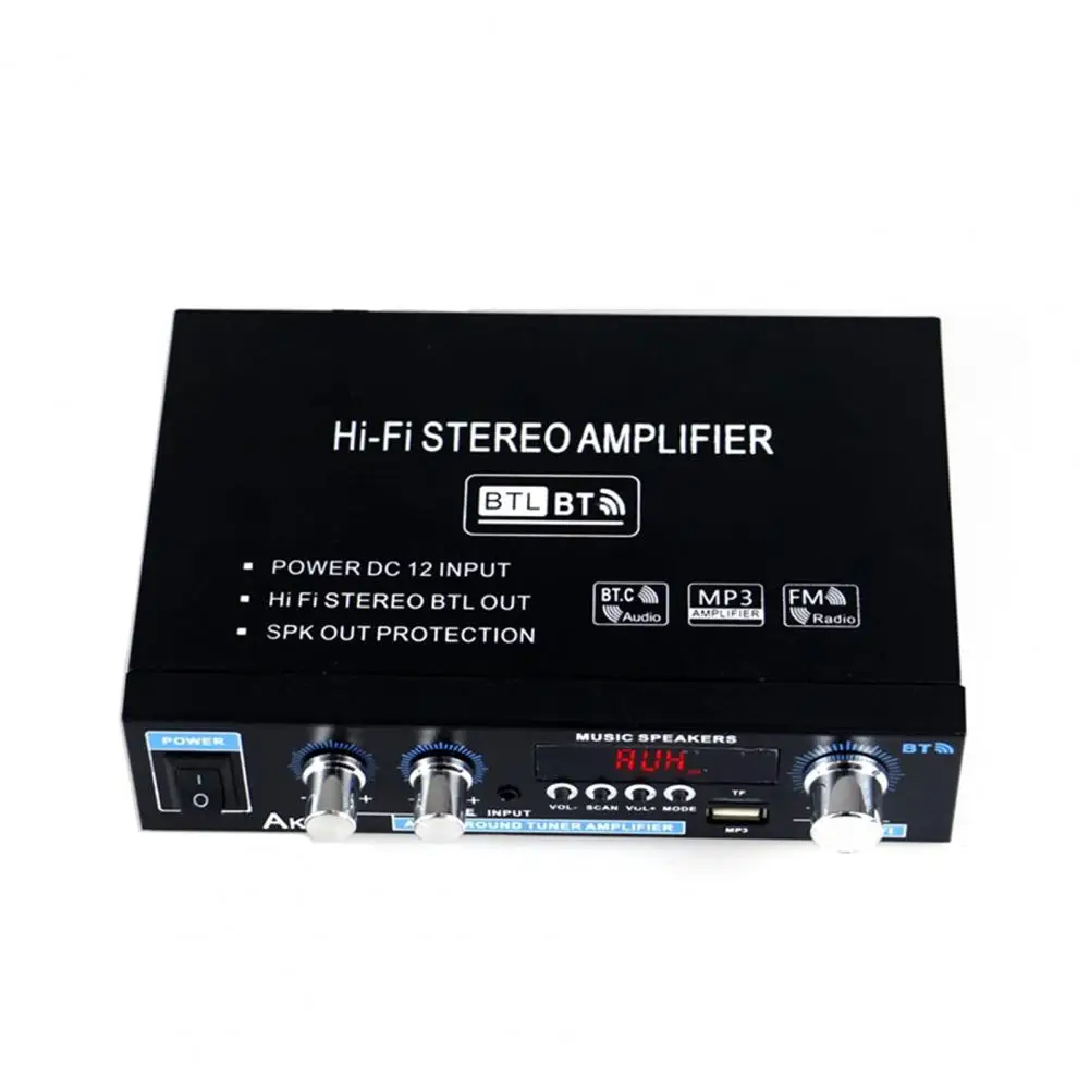AK35 Home Car Amplifiers 2 Channel bluetooth 5.0 Surround Sound FM USB Remote Control Mini HIFI Digital Amplifier Stereo 400W*2 |