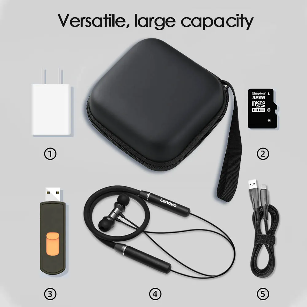 Дешево Универсальный держатель для наушников, чехол для телефона, кабелей, штекеров, жесткая переносная сумка, портативный дорожный органайзер, ко...