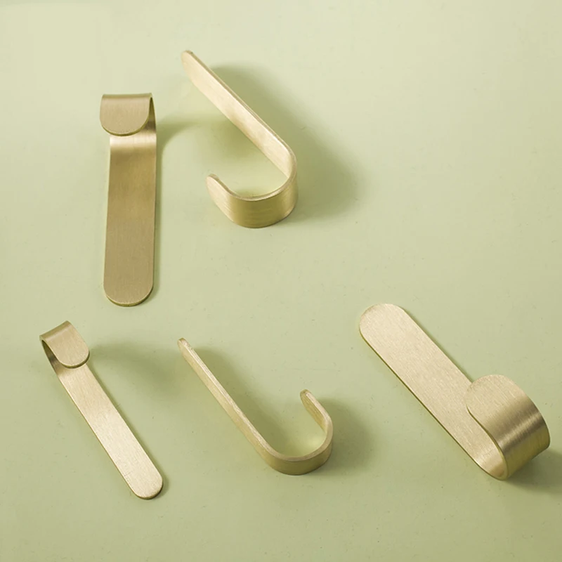 Простой J крючок из твердой латуни вешалка для одежды пальто и шапок настенный