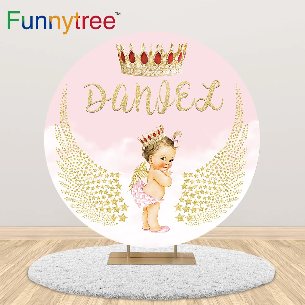 

Funnytree мальчик или девочка пол выявить вечерние виде незаполненного круга, фон для новорожденных на день рождения фоны для фотосъемки детей ...