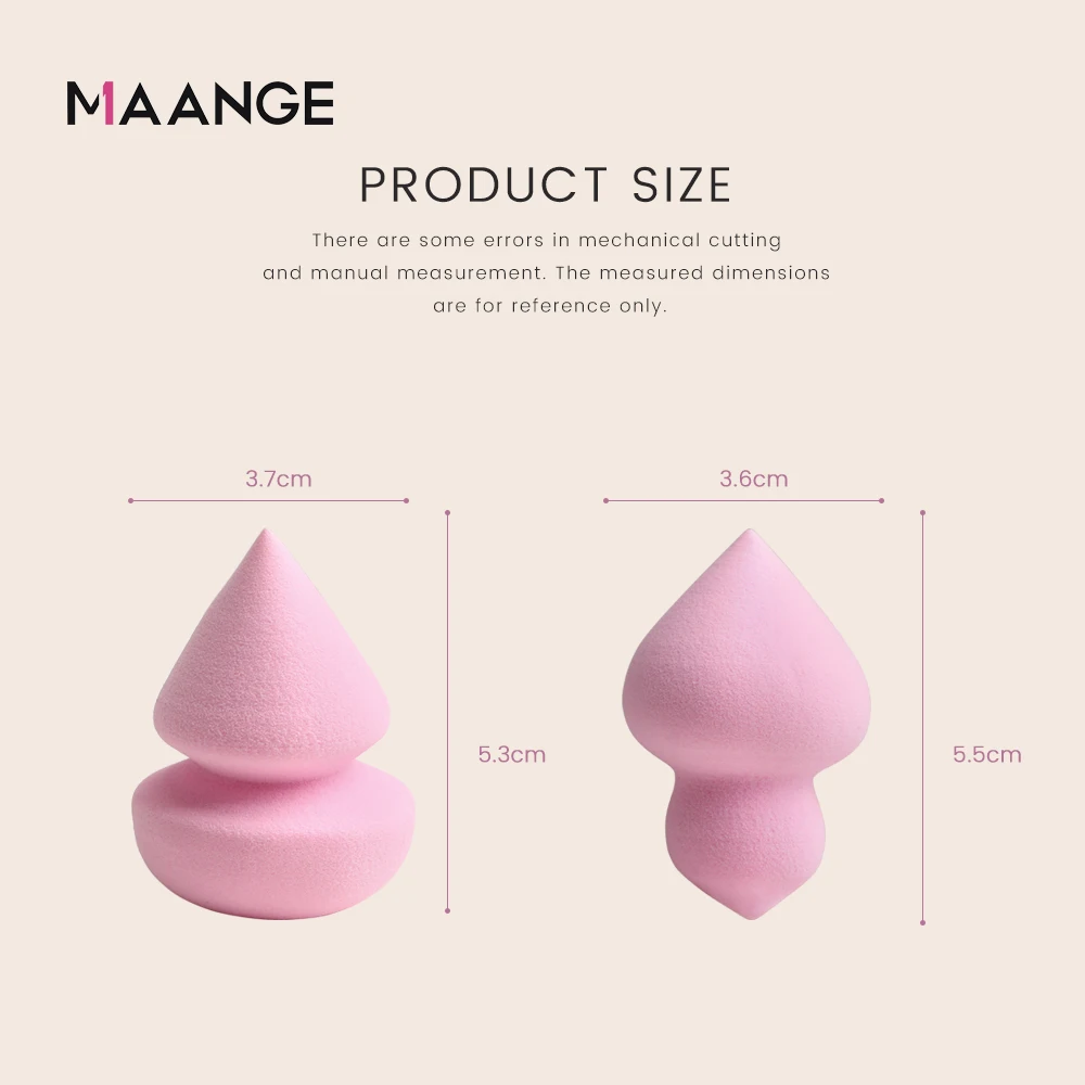 MAANGE 2 предмета безлатексный розовый макияж губка пуфы для влажной и сухой двойной