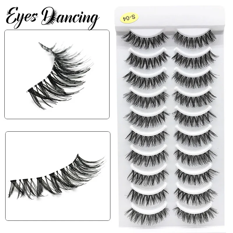 10 пар накладных ресниц Eyes Dance натуральные длинные перекрестные 3D ресницы