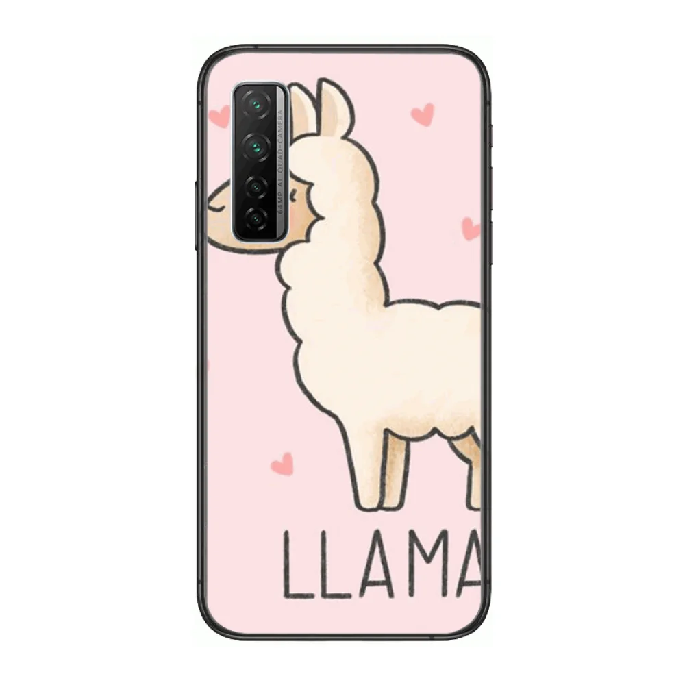 

Lovely Lama Llama Alpacas Phone Case For Huawei Nova p10 lite 7 6 5 4 3 Pro i p Smart ZBlack Etui 3D Coque Painting Hoesje