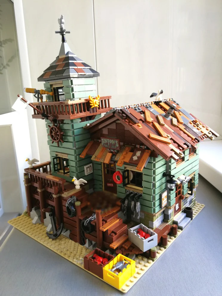 Старый Рыболовный магазин Строительный блок Набор Игрушек | Игрушки и хобби