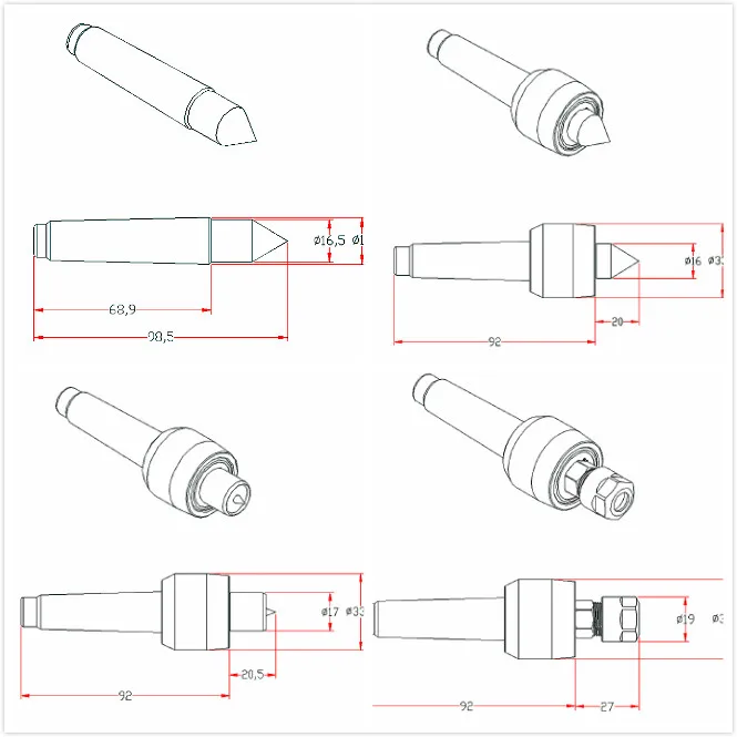 Точный стальной токарный станок MT2 центр под напряжением для активности