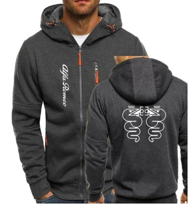 

NEW Brand Men Wear alfa romeo Printed Hoodie Men'S Drawstring Leisure Slim Jacket Cardigan tracksuit Coat Sweatshirts