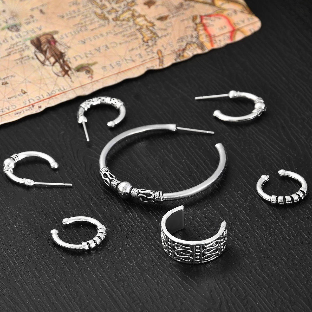 7 шт./лот металлические винтажные бесконечные серьги для женщин европейские