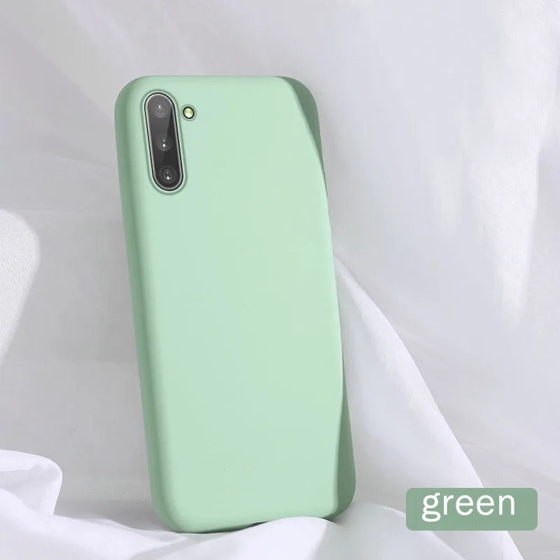 Green Жидкий силиконовый чехол для телефона для samsung самсунг Galaxy A50 A70 A50S A30S A40 A20 A10 S10 S9 S7 Примечание 10 8 9 плюс роскошный задняя крышка корпуса чехол s чехол нателефона чехлы - Цвет: Green