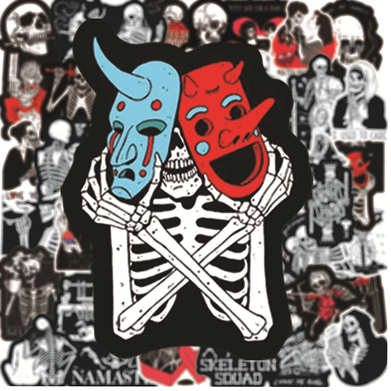 Pegatinas de grafiti para motocicleta, pegatina personalizada de calavera de amor en negro y rojo, cubierta de carrito impermeable, juguete al por mayor, 10/50 unidades/lote-5