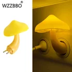 Ночсветильник с управлением освесветильник в виде грибов с американской и европейской вилкой, желтый светодиодный ночсветильник с датчиком, украшение для дома