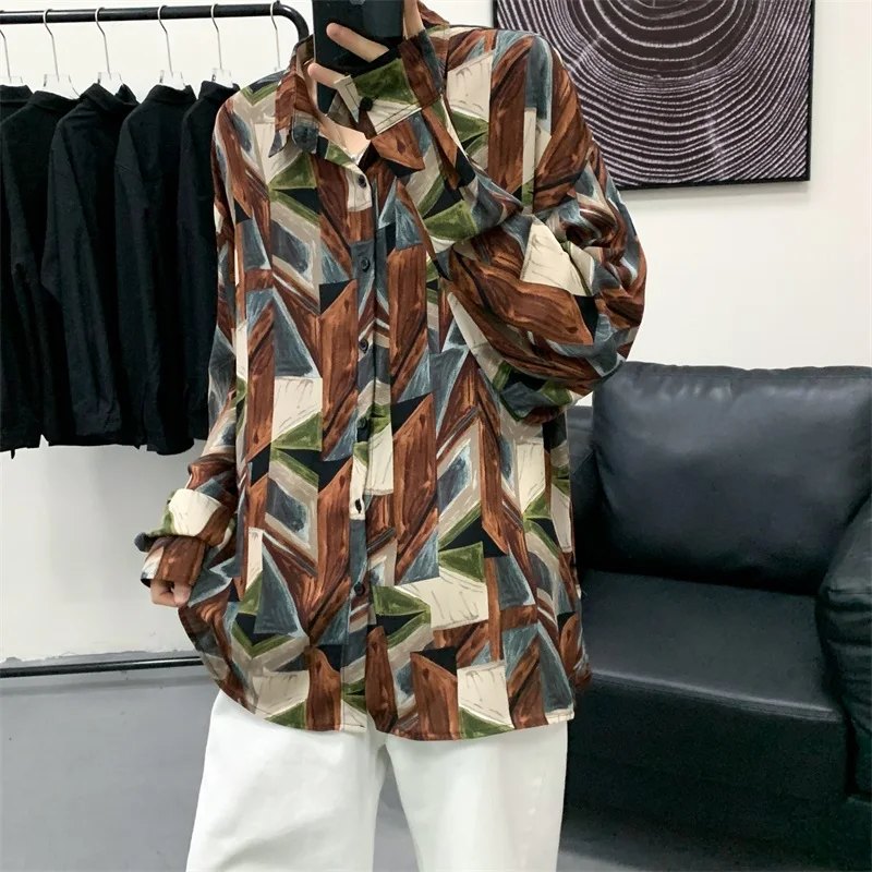 

Men's Irregular Plaid Shirts Long Sleeve Loose Casual Shirt Couple Clothing Tops 2021 Fashions Male Clothing Tops Camisa Homme