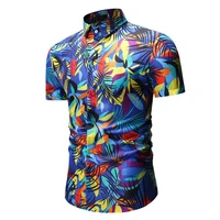 summer new 2021 mens short sleeve flower shirt men mens casual beach hawaiian shirt casual holiday party clothing m 3xl