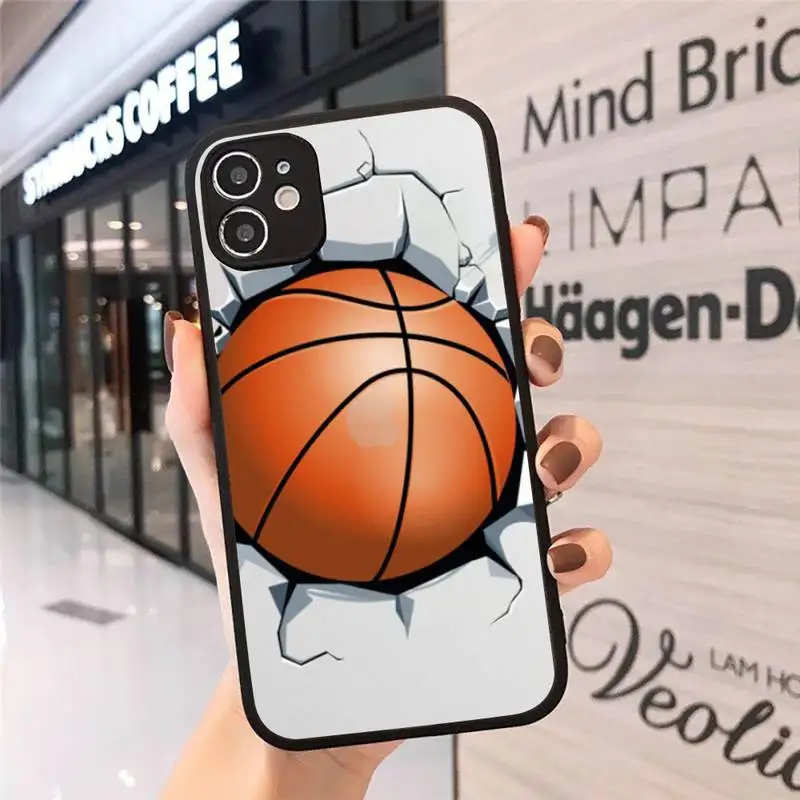 

Basketball Flame fire Color Phone Cases Matte Transparent for iPhone 7 8 11 12 s mini pro X XS XR MAX Plus cover funda
