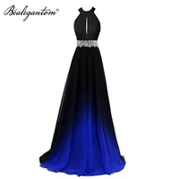 bealegantom gradient chiffon prom dresses 2021 a line long formal evening bridesmaid party gown longo robes de soiree pd1294