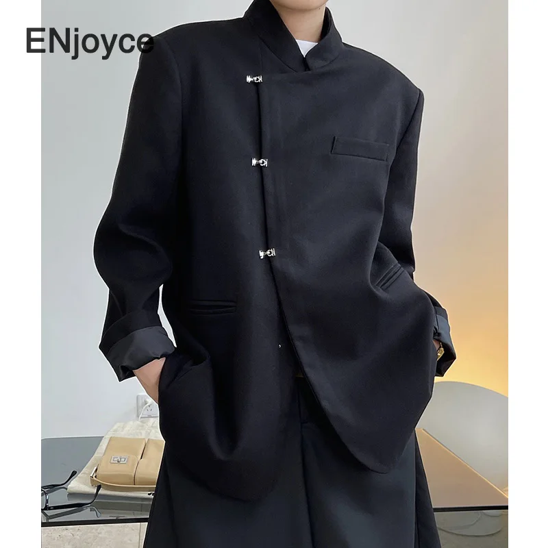 Женский блейзер с широкими плечами модный пиджак в китайском ретро-стиле