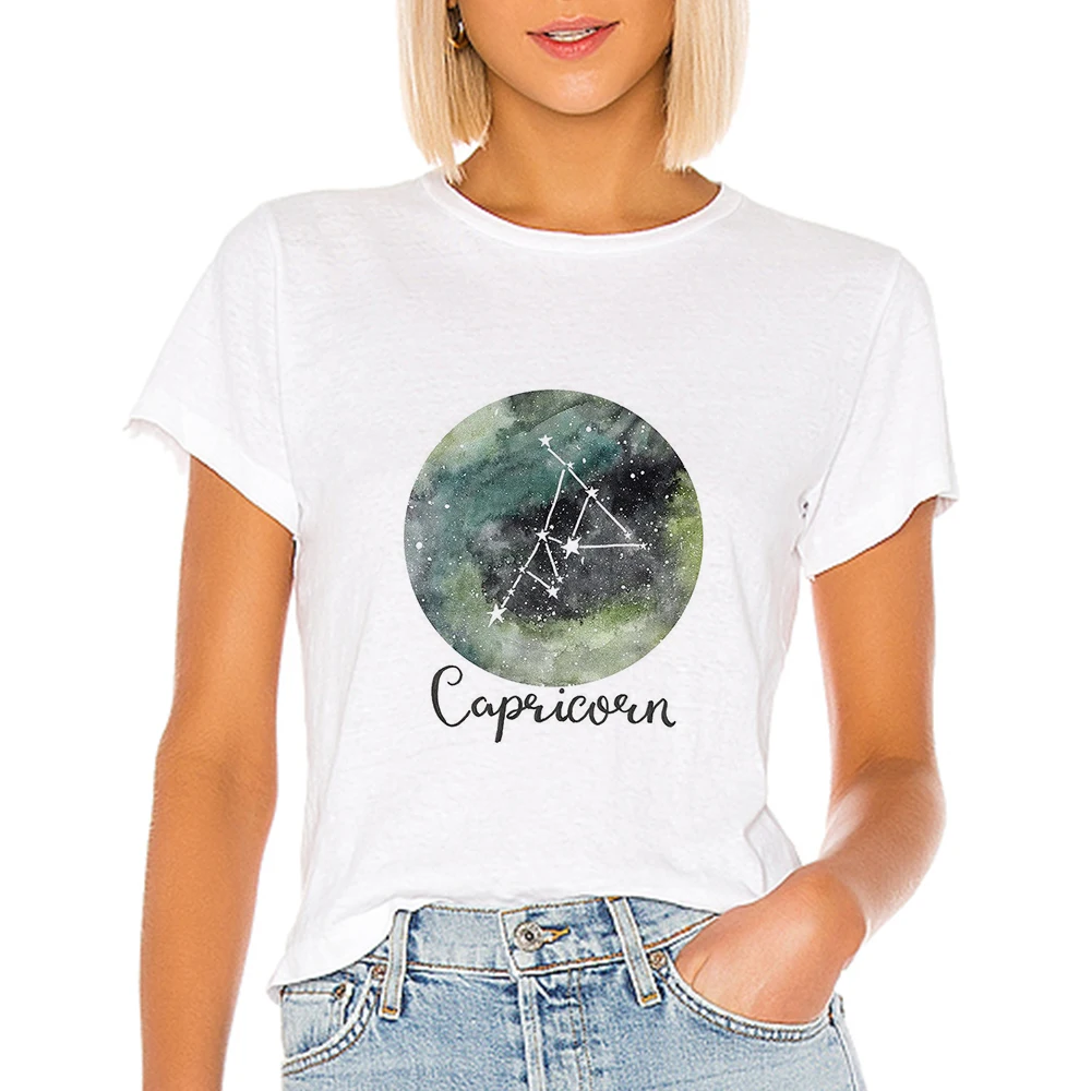 Женская красивая футболка с созвездием круглым воротником весна лето Футболка
