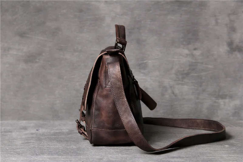 Business retro Simple Genuine leather men's briefcase handbag fashion casual natural leather single shoulder messenger bag