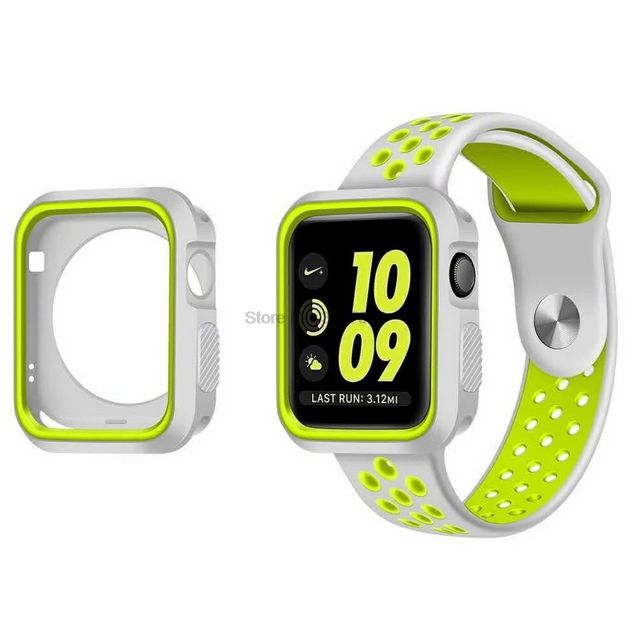 DHL 200pcs Band with Case 38/42 Shatter-Resistant Protective Soft Silicone Sport for Series 3/2/1 Edition Scarf |