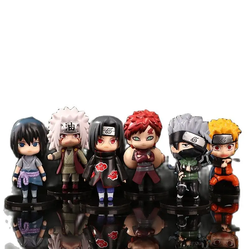 

6PC Set 10cm Anime Naruto Action Figure Toys Uzumaki Kakashi Itachi Gaara Figurine Modle Cartoon Statue Doll Gift Kids Toys