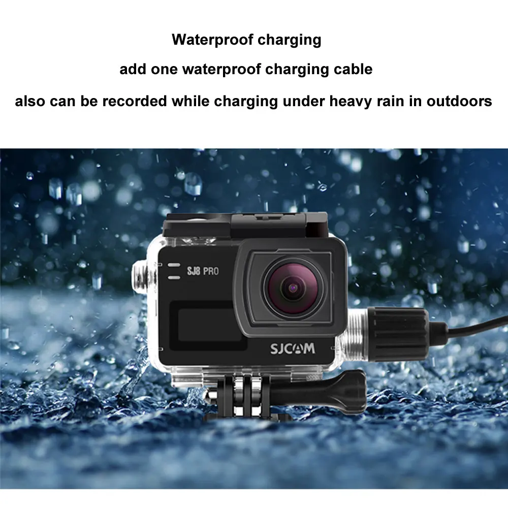 SJCAM SJ8 Pro/SJ8 Plus/SJ8 AIR водонепроницаемый чехол для зарядки кабель для мотоцикла и наружной зарядки с помощью