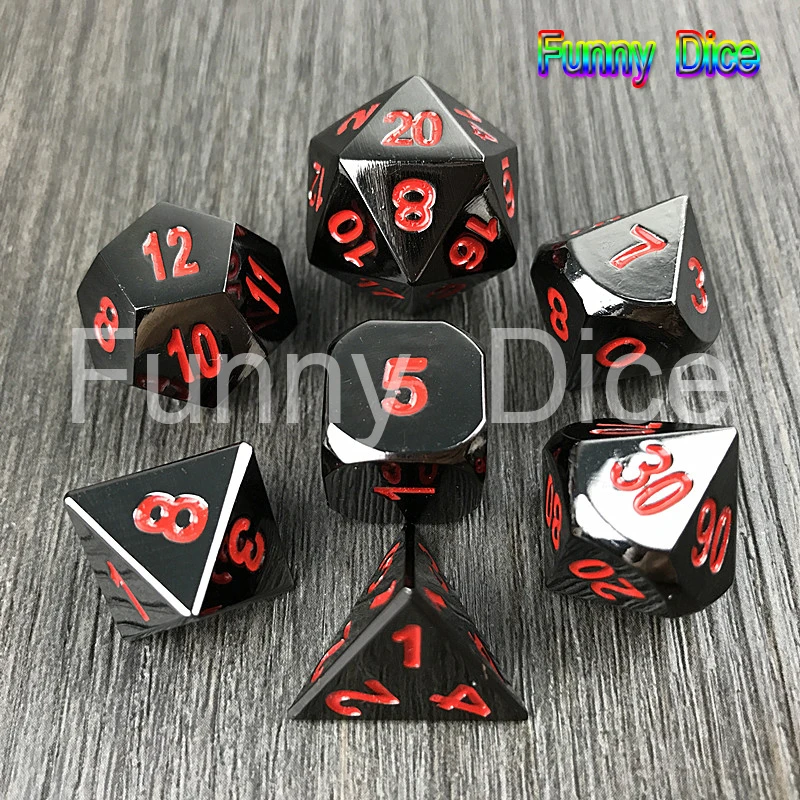 Горячая Распродажа набор металлических игральных костей D4 D6 D8 D10 D % D12 D20 с