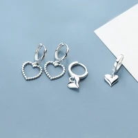100 real 925 sterling silver love hearts small hoop earrings cute huggie hoops for women