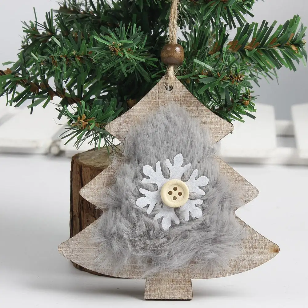 Рождественские деревянные фетровые подвесные украшения Рождественская елка