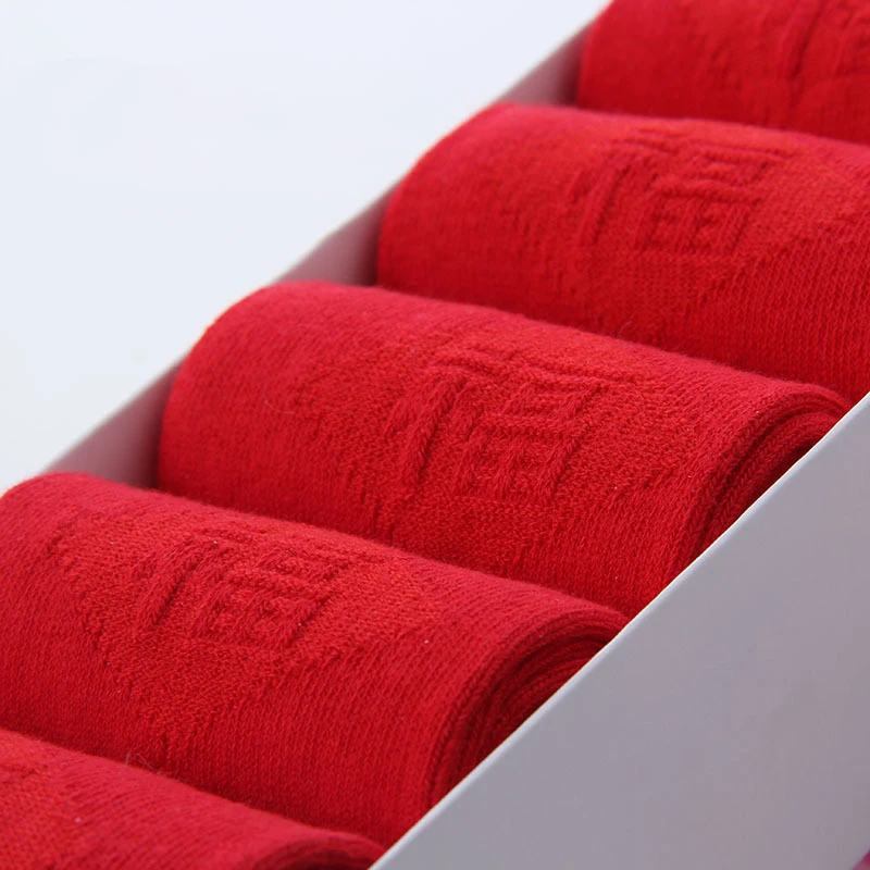 Красные носки в китайском стиле для мужчин и женщин дышащие поглощающие пот