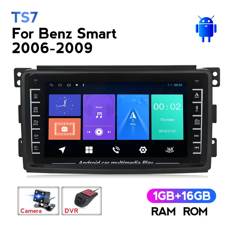 

8-дюймовая Система Android IPS для BENZ Smart 2006-2009, стерео радио, видео, WIFI, Carplay, карта, GPS-навигация, мультимедиа, без DVD