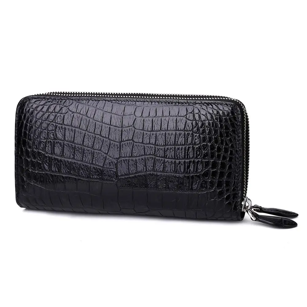 Мужской кошелек двойного сложения из натуральной кожи аллигатора Длинный