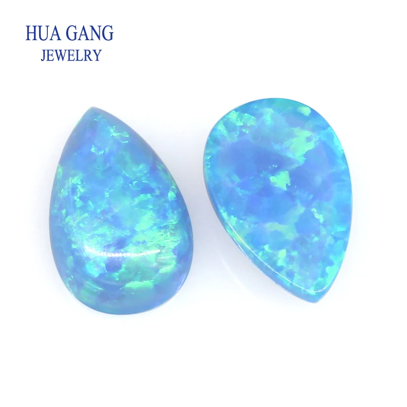 

#T-1 Opal Loose Stones Pear Shape Cabochon Flat Back Created Opal Beads Semi-Precious Stones For Jewelry Making 3x5mm-10x14mm