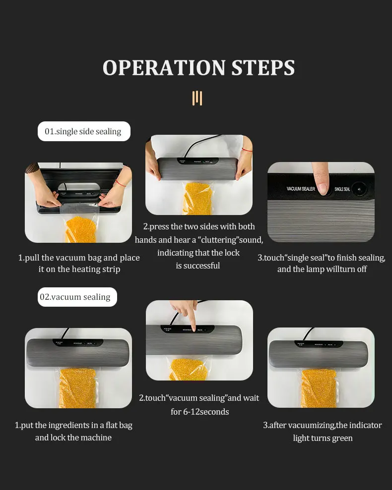 

Automatic Food Vacuum Sealer Vacuum Dry Wet Food Packaging Machine For Food Storage Including 5pcs Free Household Bags