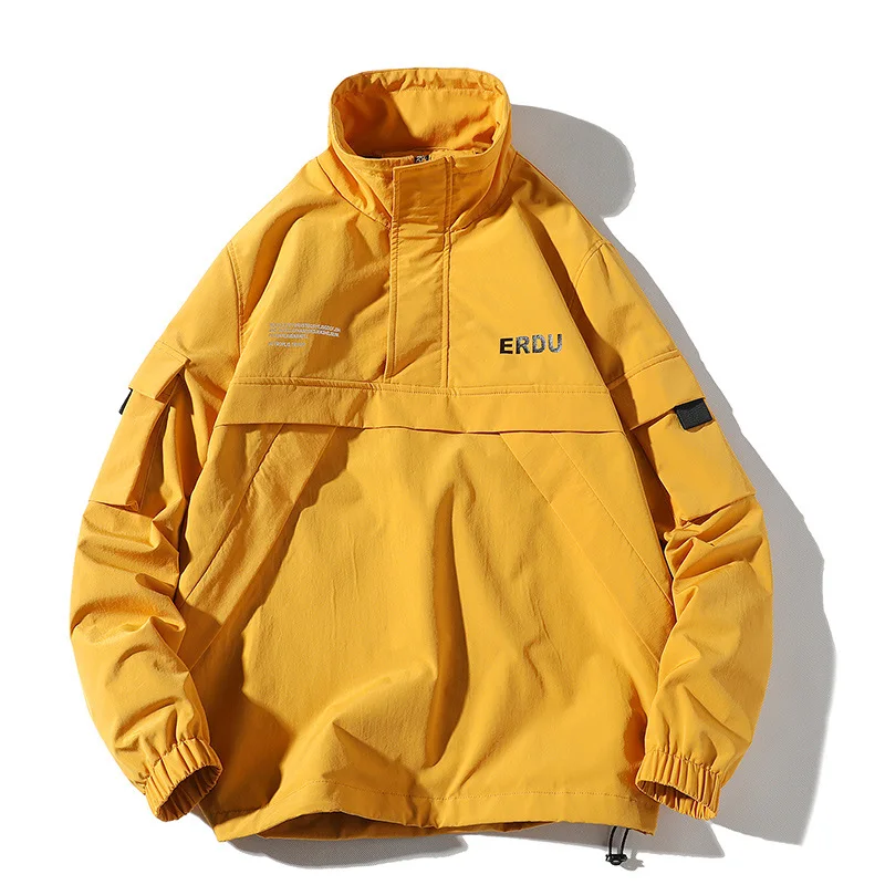 Ветровка мужская на молнии винтажная куртка в стиле хип хоп Лоскутная ретро