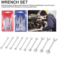 ratchet spanner set 316 716 inch 11mm opening size tool steel 10pcs double end mini combination wrench